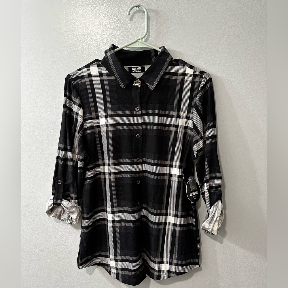 Black and white plaid shirt